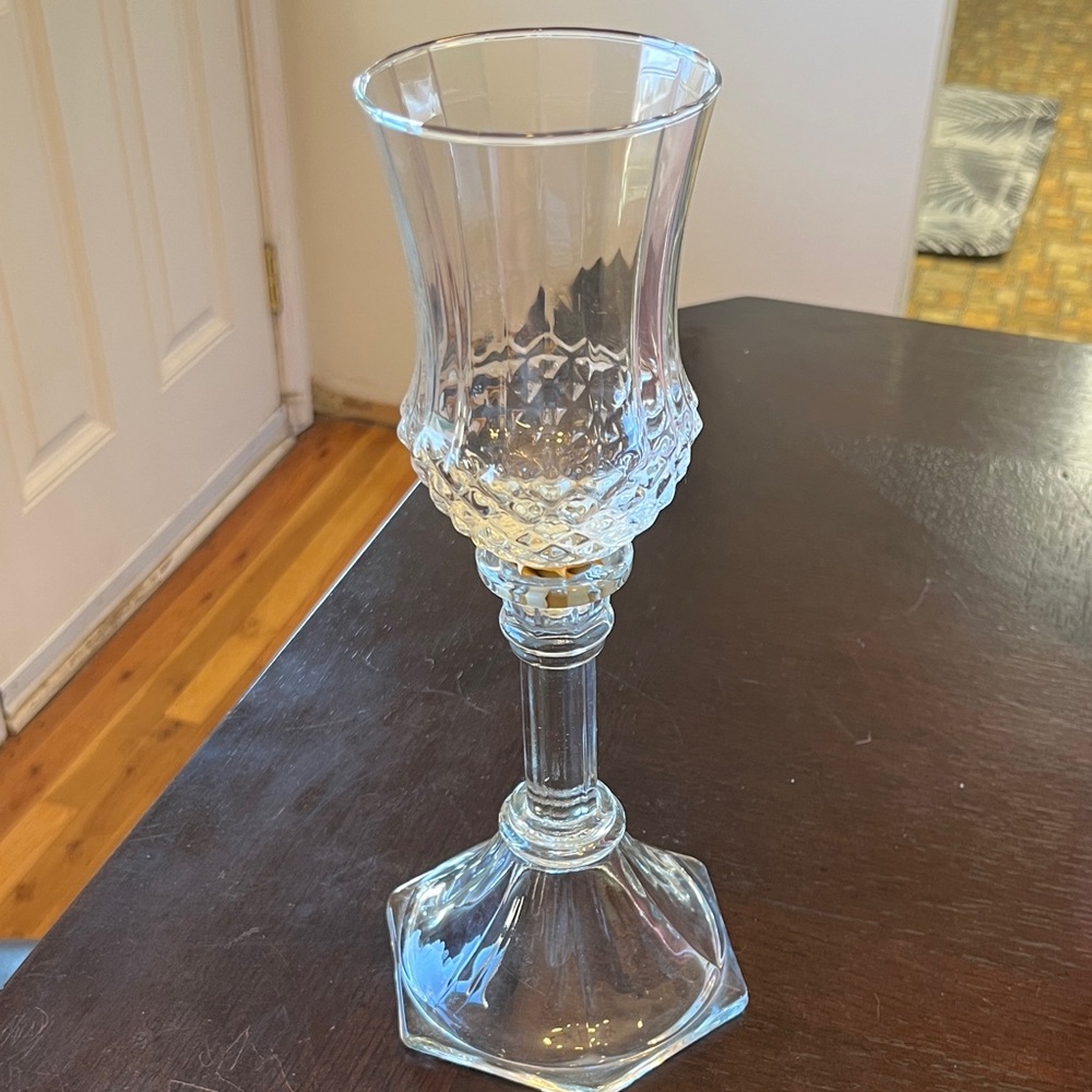 Vintage Homco Peg Votive- Candle Holder - Clear Glass